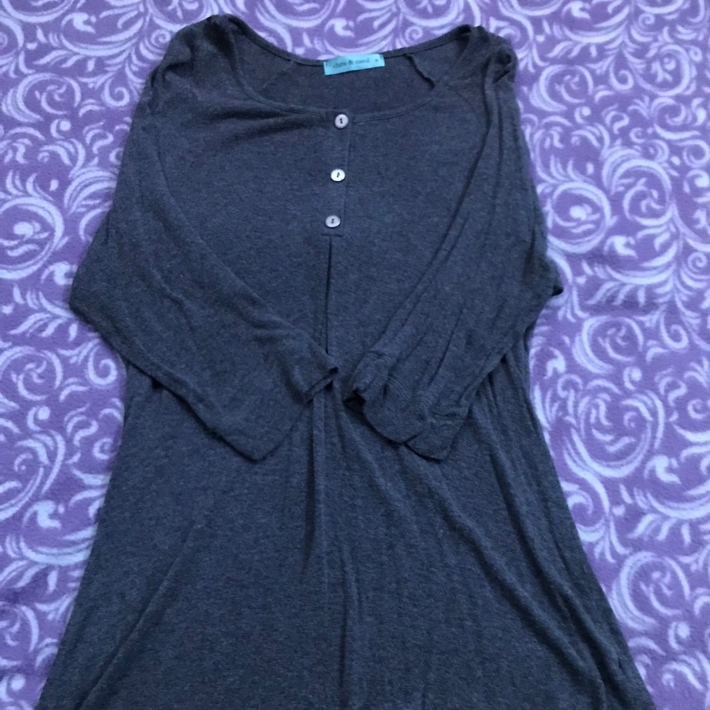 Grey Mid-Sleeve Blouse from Chris & Carol